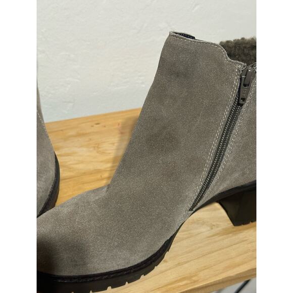 Diba Margaret Suede & Shearling Lug Sole Bootie winter Zip  Ankle Women's 8.5 - Picture 8 of 10